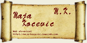 Maja Kočević vizit kartica